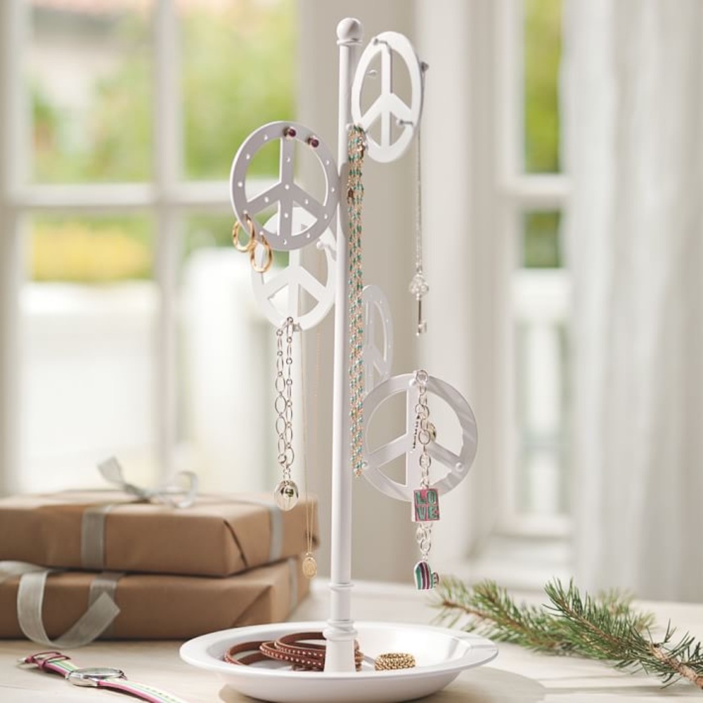 Pottery Barn Teen peace sign jewelry holder. Excellent condition.